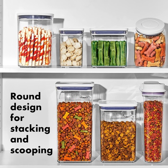 OXO Good Grips Pet Pop Container - 2.6L, Ideal for up to 3lb Dog Food or 2lb Cat Food, Airtight Storage Container for Dog and Cat Food, BPA Free OXO Good Grips Pet Pop Container - 2.6L, Ideal for up to 3lb Dog Food or 2lb Cat Food, Airtight Storage Container for Dog and Cat Food, BPA Free