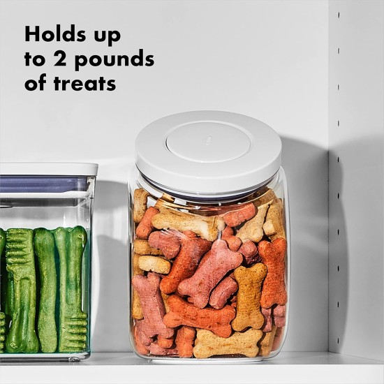 OXO Good Grips Pet Pop Container - 2.6L, Ideal for up to 3lb Dog Food or 2lb Cat Food, Airtight Storage Container for Dog and Cat Food, BPA Free OXO Good Grips Pet Pop Container - 2.6L, Ideal for up to 3lb Dog Food or 2lb Cat Food, Airtight Storage Container for Dog and Cat Food, BPA Free