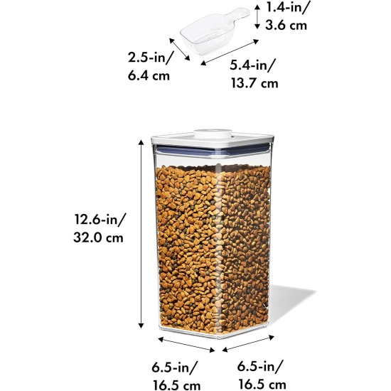 OXO Good Grips Pet Pop Container - 2.6L, Ideal for up to 3lb Dog Food or 2lb Cat Food, Airtight Storage Container for Dog and Cat Food, BPA Free OXO Good Grips Pet Pop Container - 2.6L, Ideal for up to 3lb Dog Food or 2lb Cat Food, Airtight Storage Container for Dog and Cat Food, BPA Free