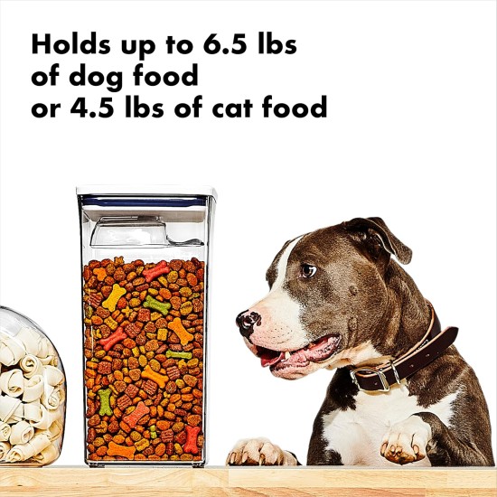 OXO Good Grips Pet Pop Container - 2.6L, Ideal for up to 3lb Dog Food or 2lb Cat Food, Airtight Storage Container for Dog and Cat Food, BPA Free OXO Good Grips Pet Pop Container - 2.6L, Ideal for up to 3lb Dog Food or 2lb Cat Food, Airtight Storage Container for Dog and Cat Food, BPA Free