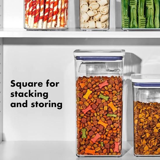 OXO Good Grips Pet Pop Container - 2.6L, Ideal for up to 3lb Dog Food or 2lb Cat Food, Airtight Storage Container for Dog and Cat Food, BPA Free OXO Good Grips Pet Pop Container - 2.6L, Ideal for up to 3lb Dog Food or 2lb Cat Food, Airtight Storage Container for Dog and Cat Food, BPA Free