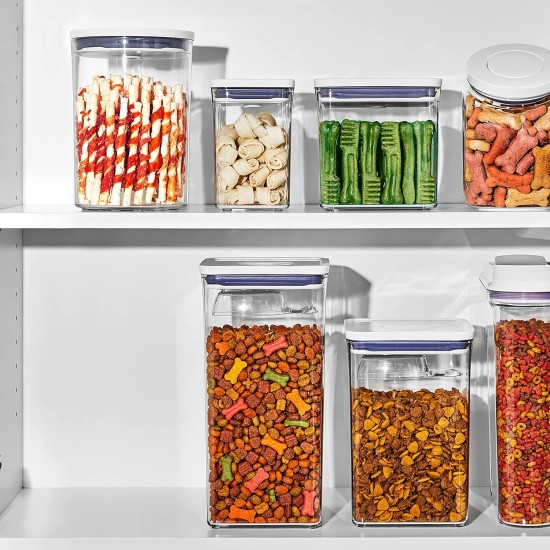 OXO Good Grips Pet Pop Container - 2.6L, Ideal for up to 3lb Dog Food or 2lb Cat Food, Airtight Storage Container for Dog and Cat Food, BPA Free OXO Good Grips Pet Pop Container - 2.6L, Ideal for up to 3lb Dog Food or 2lb Cat Food, Airtight Storage Container for Dog and Cat Food, BPA Free