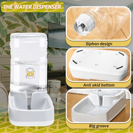 Old Tjikko Automatic Food and Water Dispenser for Cats and Dogs, Automatic Feeder and Water Drinker Set for Small Animals, Dog Bowl, 3.8 Litres PBA Free Old Tjikko Automatic Food and Water Dispenser for Cats and Dogs, Automatic Feeder and Water Drinker Set for Small Animals, Dog Bowl, 3.8 Litres PBA Free