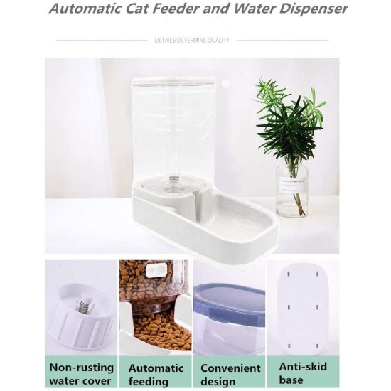 Old Tjikko Automatic Food and Water Dispenser for Cats and Dogs, Automatic Feeder and Water Drinker Set for Small Animals, Dog Bowl, 3.8 Litres PBA Free Old Tjikko Automatic Food and Water Dispenser for Cats and Dogs, Automatic Feeder and Water Drinker Set for Small Animals, Dog Bowl, 3.8 Litres PBA Free