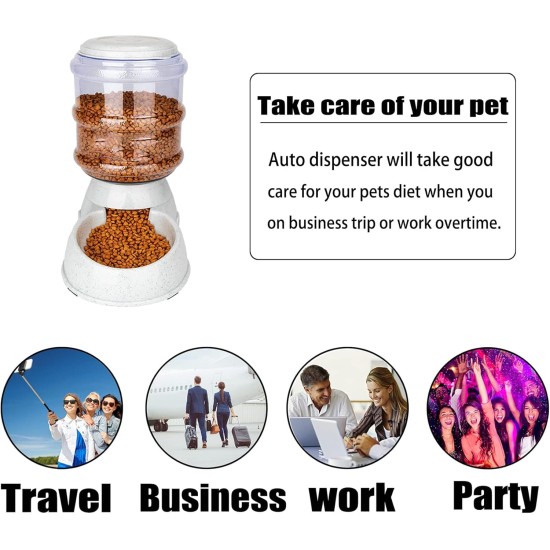 Old Tjikko Automatic Food and Water Dispenser for Cats and Dogs, Automatic Feeder and Water Drinker Set for Small Animals, Dog Bowl, 3.8 Litres PBA Free Old Tjikko Automatic Food and Water Dispenser for Cats and Dogs, Automatic Feeder and Water Drinker Set for Small Animals, Dog Bowl, 3.8 Litres PBA Free