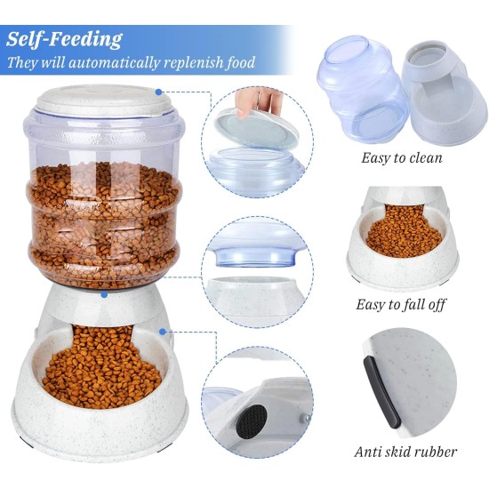 Old Tjikko Automatic Food and Water Dispenser for Cats and Dogs, Automatic Feeder and Water Drinker Set for Small Animals, Dog Bowl, 3.8 Litres PBA Free Old Tjikko Automatic Food and Water Dispenser for Cats and Dogs, Automatic Feeder and Water Drinker Set for Small Animals, Dog Bowl, 3.8 Litres PBA Free