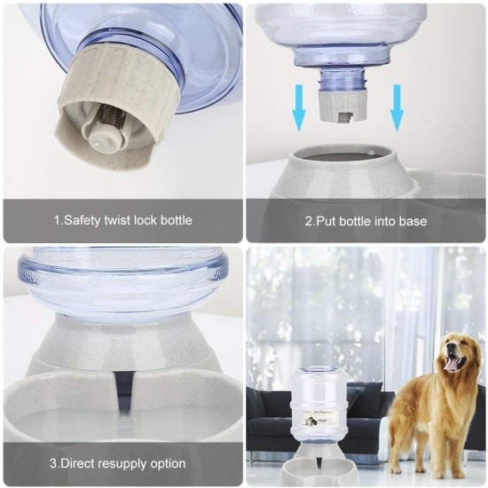 Old Tjikko Automatic Food and Water Dispenser for Cats and Dogs, Automatic Feeder and Water Drinker Set for Small Animals, Dog Bowl, 3.8 Litres PBA Free Old Tjikko Automatic Food and Water Dispenser for Cats and Dogs, Automatic Feeder and Water Drinker Set for Small Animals, Dog Bowl, 3.8 Litres PBA Free