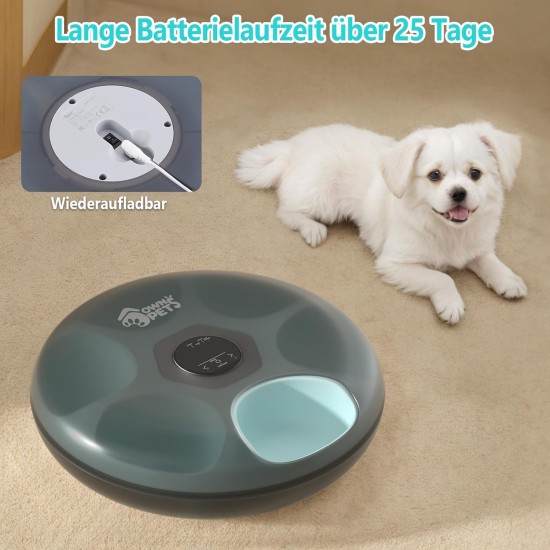 Ownpets 6 Meals Automatic Cat Feeder for Wet/Dry Food, with 2 Ice Packs, Automatic Cat Wet Food, Timed Pet Feeder, Car Feeder for Cats, Small Dogs Ownpets 6 Meals Automatic Cat Feeder for Wet/Dry Food, with 2 Ice Packs, Automatic Cat Wet Food, Timed Pet Feeder, Car Feeder for Cats, Small Dogs