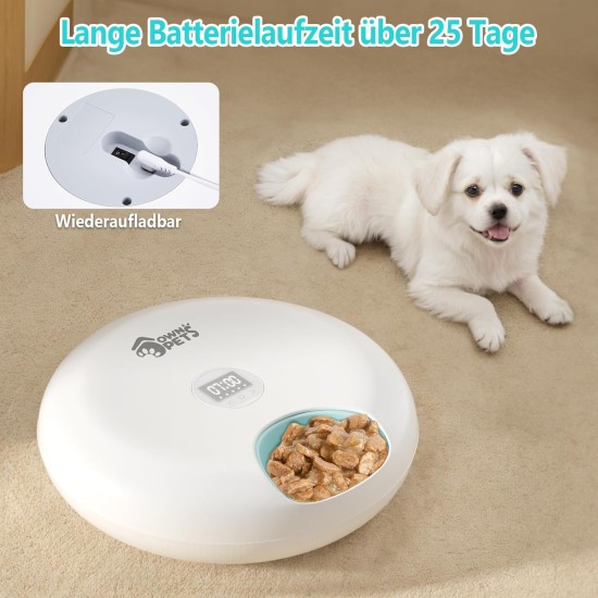 Ownpets 6 Meals Automatic Cat Feeder for Wet/Dry Food, with 2 Ice Packs, Automatic Cat Wet Food, Timed Pet Feeder, Car Feeder for Cats, Small Dogs Ownpets 6 Meals Automatic Cat Feeder for Wet/Dry Food, with 2 Ice Packs, Automatic Cat Wet Food, Timed Pet Feeder, Car Feeder for Cats, Small Dogs