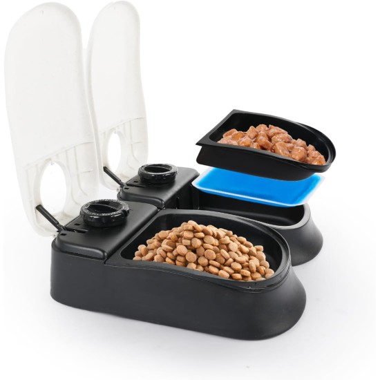 PAWISE Automatic Cat Feeder Wet Food - Battery Operated Cat Food Automatic with Timer for 48 Hour Planning, Easy to Use, Health and Safety thanks to Ice Pack PAWISE Automatic Cat Feeder Wet Food - Battery Operated Cat Food Automatic with Timer for 48 Hour Planning, Easy to Use, Health and Safety thanks to Ice Pack