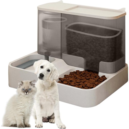 PETCUTE 2-in-1 Automatic Food and Water Dispenser, Water Dispenser for Medium Pets, Pets Automatic Food 2.8 L and Water Dispenser 1 L, Removable Cleaning, Dry-Wet Separation PETCUTE 2-in-1 Automatic Food and Water Dispenser, Water Dispenser for Medium Pets, Pets Automatic Food 2.8 L and Water Dispenser 1 L, Removable Cleaning, Dry-Wet Separation