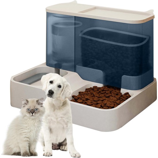 PETCUTE 2-in-1 Automatic Food and Water Dispenser, Water Dispenser for Medium Pets, Pets Automatic Food 2.8 L and Water Dispenser 1 L, Removable Cleaning, Dry-Wet Separation PETCUTE 2-in-1 Automatic Food and Water Dispenser, Water Dispenser for Medium Pets, Pets Automatic Food 2.8 L and Water Dispenser 1 L, Removable Cleaning, Dry-Wet Separation