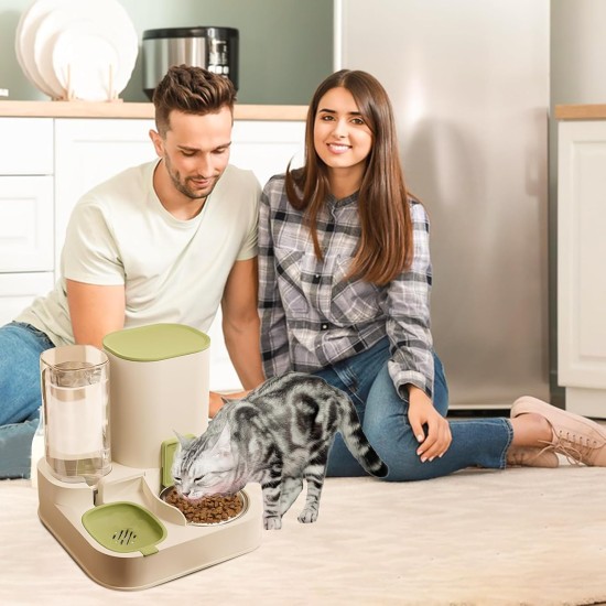 PETCUTE All-in-One Automatic Food and Water Dispenser for Pets, Gravity Feeder for Cats, Dog Water Dispenser, Automatic Pet Feeder for Wet/Dry Food PETCUTE All-in-One Automatic Food and Water Dispenser for Pets, Gravity Feeder for Cats, Dog Water Dispenser, Automatic Pet Feeder for Wet/Dry Food