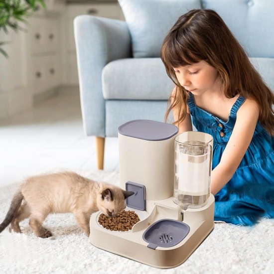 PETCUTE All-in-One Automatic Food and Water Dispenser for Pets, Gravity Feeder for Cats, Dog Water Dispenser, Automatic Pet Feeder for Wet/Dry Food PETCUTE All-in-One Automatic Food and Water Dispenser for Pets, Gravity Feeder for Cats, Dog Water Dispenser, Automatic Pet Feeder for Wet/Dry Food
