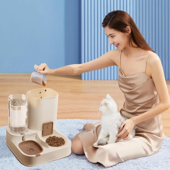 PETCUTE All-in-One Automatic Food and Water Dispenser for Pets, Gravity Feeder for Cats, Dog Water Dispenser, Automatic Pet Feeder for Wet/Dry Food PETCUTE All-in-One Automatic Food and Water Dispenser for Pets, Gravity Feeder for Cats, Dog Water Dispenser, Automatic Pet Feeder for Wet/Dry Food