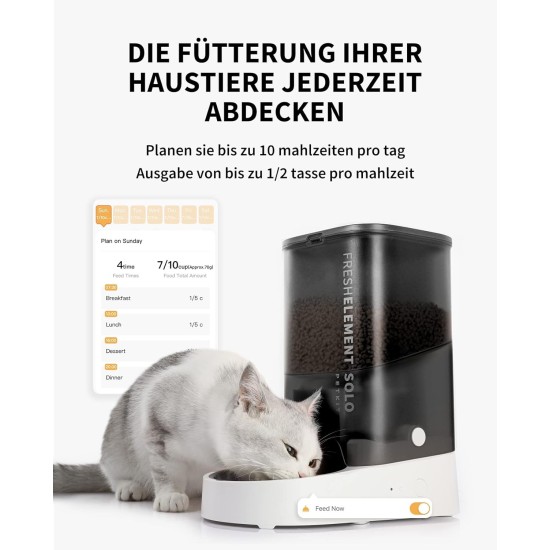 PETKIT Automatic Cat Feeder, 3 L, 1–10 Meals/Day for 1–15 Days, 304 Stainless Steel Bowl, Fresh Lock Technology PETKIT Automatic Cat Feeder, 3 L, 1–10 Meals/Day for 1–15 Days, 304 Stainless Steel Bowl, Fresh Lock Technology