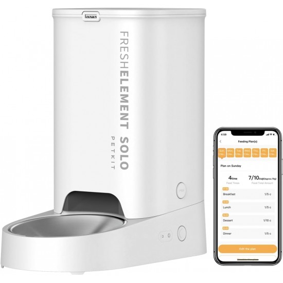 PETKIT Automatic Cat Feeder, 3 L, 1–10 Meals/Day for 1–15 Days, 304 Stainless Steel Bowl, Fresh Lock Technology PETKIT Automatic Cat Feeder, 3 L, 1–10 Meals/Day for 1–15 Days, 304 Stainless Steel Bowl, Fresh Lock Technology