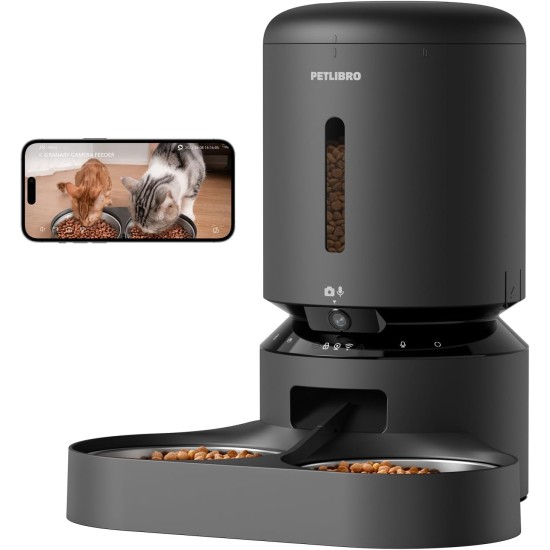PETLIBRO 5L Automatic Cat Feeder 2 Bowls with 1080P Camera, 5G WiFi Cat Food Automatic with App & Night Vision, Motion & Sound Alarm for Pets, Dry Food Dispenser for Multiple Pets PETLIBRO 5L Automatic Cat Feeder 2 Bowls with 1080P Camera, 5G WiFi Cat Food Automatic with App & Night Vision, Motion & Sound Alarm for Pets, Dry Food Dispenser for Multiple Pets