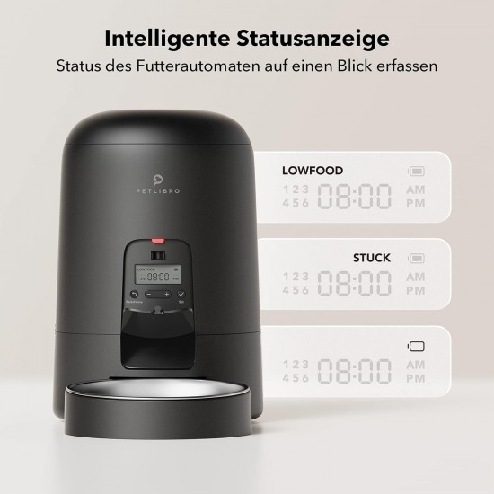 PETLIBRO Automatic Cat Feeder, Wireless 2.4G WiFi Intelligent Feeder Cat, Rechargeable Battery with 30 Days Battery Life, with Stainless Steel Bowl, App Control PETLIBRO Automatic Cat Feeder, Wireless 2.4G WiFi Intelligent Feeder Cat, Rechargeable Battery with 30 Days Battery Life, with Stainless Steel Bowl, App Control