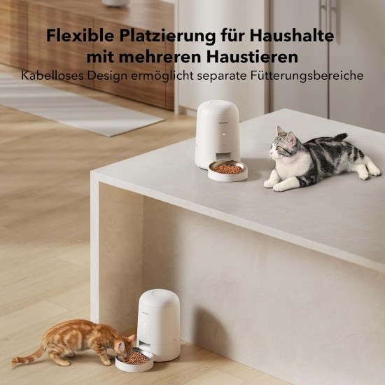 PETLIBRO Automatic Cat Feeder with App, Wireless 2.4G WiFi Enabled Intelligent Feeder, Rechargeable Battery with 30 Days Battery Life, with Stainless Steel Bowl, App Control PETLIBRO Automatic Cat Feeder with App, Wireless 2.4G WiFi Enabled Intelligent Feeder, Rechargeable Battery with 30 Days Battery Life, with Stainless Steel Bowl, App Control