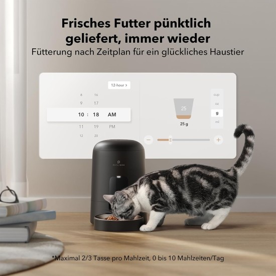 PETLIBRO Automatic Cat Feeder with App, Wireless 2.4G WiFi Enabled Intelligent Feeder, Rechargeable Battery with 30 Days Battery Life, with Stainless Steel Bowl, App Control PETLIBRO Automatic Cat Feeder with App, Wireless 2.4G WiFi Enabled Intelligent Feeder, Rechargeable Battery with 30 Days Battery Life, with Stainless Steel Bowl, App Control