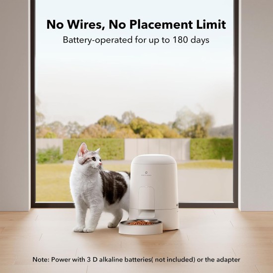 PETLIBRO Automatic Cat Food Dispenser, Automatic Cat Feeder Battery-Operated with 180-Day Battery Life, Air Pet Feeder for Cat & Dog, Timed Cat Feeder Program 1-6 Meals Control, 2L Car Cat Feeder PETLIBRO Automatic Cat Food Dispenser, Automatic Cat Feeder Battery-Operated with 180-Day Battery Life, Air Pet Feeder for Cat & Dog, Timed Cat Feeder Program 1-6 Meals Control, 2L Car Cat Feeder