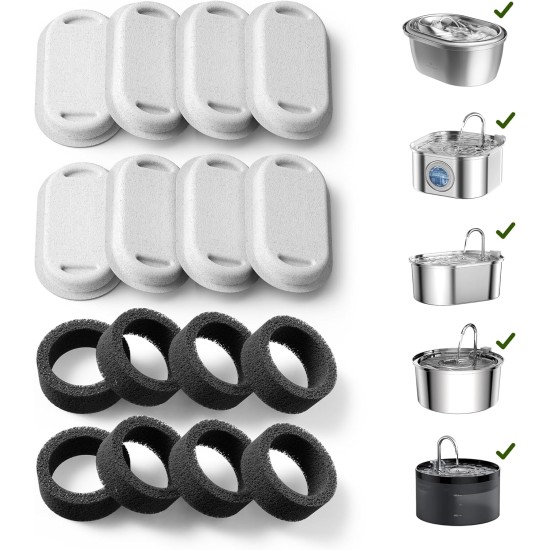 PETLIBRO Cat Fountain Filter, Pack of 4, 4 Filters for Cat Fountain, Stainless Steel, Triple Filtering Filter for Drinking Fountain for Cats and Dogs PETLIBRO Cat Fountain Filter, Pack of 4, 4 Filters for Cat Fountain, Stainless Steel, Triple Filtering Filter for Drinking Fountain for Cats and Dogs