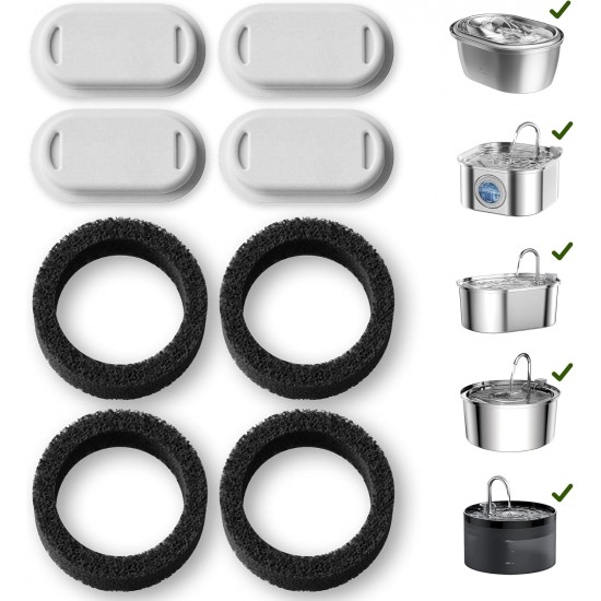 PETLIBRO Cat Fountain Filter, Pack of 4, 4 Filters for Cat Fountain, Stainless Steel, Triple Filtering Filter for Drinking Fountain for Cats and Dogs PETLIBRO Cat Fountain Filter, Pack of 4, 4 Filters for Cat Fountain, Stainless Steel, Triple Filtering Filter for Drinking Fountain for Cats and Dogs