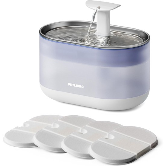 PETLIBRO Drinking Fountain for Cats, Ultra-Quiet, 2.1 L Cat Fountain Stainless Steel with Two Flow Modes, Visible Water Level Drinking Fountain for Cats and Dogs with 4 Filters PETLIBRO Drinking Fountain for Cats, Ultra-Quiet, 2.1 L Cat Fountain Stainless Steel with Two Flow Modes, Visible Water Level Drinking Fountain for Cats and Dogs with 4 Filters
