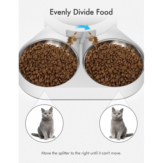 PETLIBRO Pet Food Splitter with Stainless Steel Bowls, Automatic Cat Feeder for Two Cats or Dogs, Suitable Automatic Cat Feeder PLAF005, PLAF006, PLAF103 PETLIBRO Pet Food Splitter with Stainless Steel Bowls, Automatic Cat Feeder for Two Cats or Dogs, Suitable Automatic Cat Feeder PLAF005, PLAF006, PLAF103