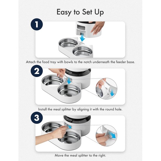 PETLIBRO Pet Food Splitter with Stainless Steel Bowls, Automatic Cat Feeder for Two Cats or Dogs, Suitable Automatic Cat Feeder PLAF005, PLAF006, PLAF103, PLAF203 PETLIBRO Pet Food Splitter with Stainless Steel Bowls, Automatic Cat Feeder for Two Cats or Dogs, Suitable Automatic Cat Feeder PLAF005, PLAF006, PLAF103, PLAF203