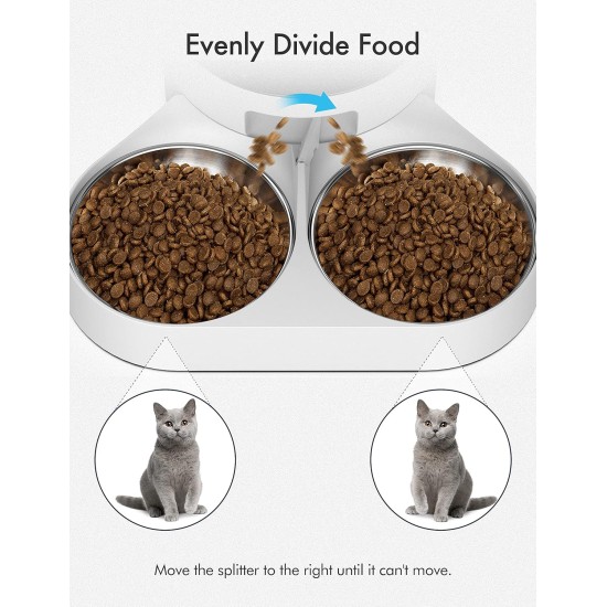 PETLIBRO Pet Food Splitter with Stainless Steel Bowls, Automatic Cat Feeder for Two Cats or Dogs, Suitable Automatic Cat Feeder PLAF005, PLAF006, PLAF103, PLAF203 PETLIBRO Pet Food Splitter with Stainless Steel Bowls, Automatic Cat Feeder for Two Cats or Dogs, Suitable Automatic Cat Feeder PLAF005, PLAF006, PLAF103, PLAF203