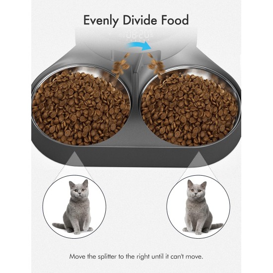 PETLIBRO Pet Food Splitter with Stainless Steel Bowls, Automatic Cat Feeder for Two Cats or Dogs, Suitable Automatic Cat Feeder PLAF005, PLAF006, PLAF103, PLAF203 PETLIBRO Pet Food Splitter with Stainless Steel Bowls, Automatic Cat Feeder for Two Cats or Dogs, Suitable Automatic Cat Feeder PLAF005, PLAF006, PLAF103, PLAF203