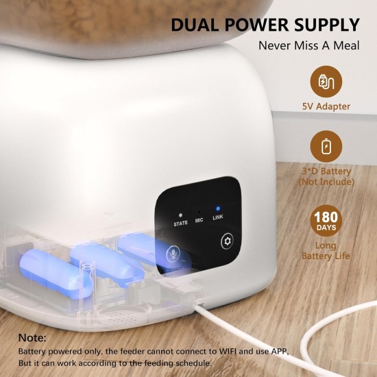 PUPPY KITTY Automatic Cat Feeder, 2.4G WiFi App Control, Automatic Cat Feeder with Stainless Steel Bowl, Easy to Clean, 10S Recording Function, 1-10 Meals a Day PUPPY KITTY Automatic Cat Feeder, 2.4G WiFi App Control, Automatic Cat Feeder with Stainless Steel Bowl, Easy to Clean, 10S Recording Function, 1-10 Meals a Day