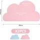 Pack of 2 Cloud Placemats, Feeding Mats, Silicone Placemats, Feeding Mats for Pets, Insulated Placemats, Suitable for Pets (Blue + Pink) (47.9 cm x 26.7 cm) Pack of 2 Cloud Placemats, Feeding Mats, Silicone Placemats, Feeding Mats for Pets, Insulated Placemats, Suitable for Pets (Blue + Pink) (47.9 cm x 26.7 cm)