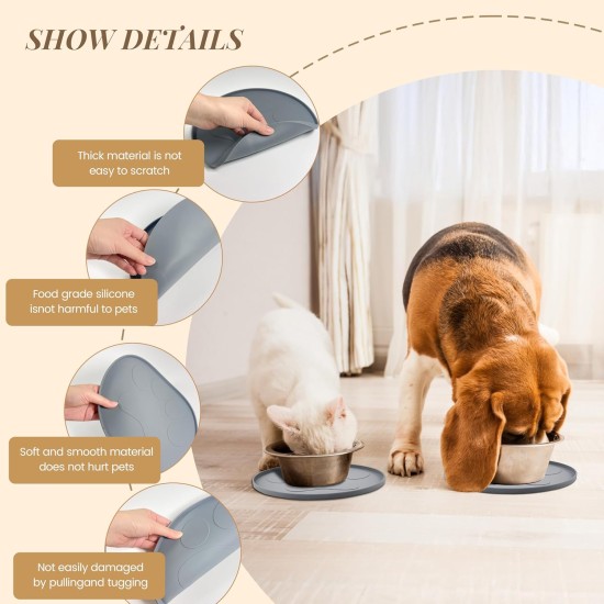Pack of 2 Dog Bowl Mat Cat Bowl Mat Silicone Mat Feeding Mat Dog Pack of 2 Dog Bowl Mat Cat Bowl Mat Silicone Mat Feeding Mat Dog
