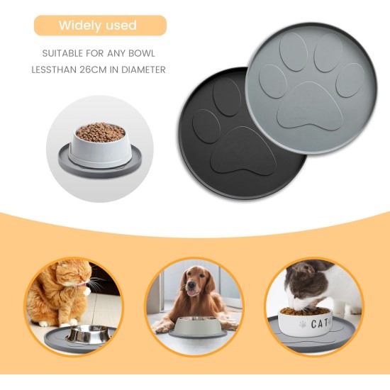 Pack of 2 Dog Bowl Mat Cat Bowl Mat Silicone Mat Feeding Mat Dog Pack of 2 Dog Bowl Mat Cat Bowl Mat Silicone Mat Feeding Mat Dog