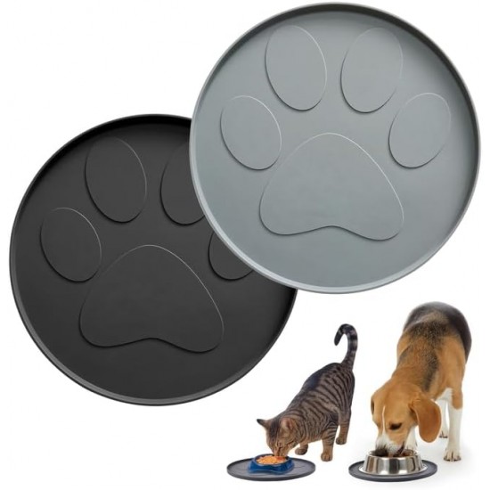 Pack of 2 Dog Bowl Mat Cat Bowl Mat Silicone Mat Feeding Mat Dog Pack of 2 Dog Bowl Mat Cat Bowl Mat Silicone Mat Feeding Mat Dog