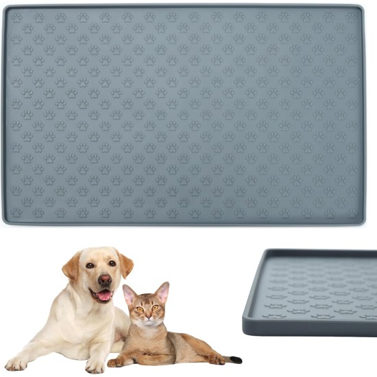 Pet Bowl Mat for Cats and Dogs Feeding Mat for Dog Food Silicone Mat Waterproof Non-Slip Raised Edge (55x40cm) Pet Bowl Mat for Cats and Dogs Feeding Mat for Dog Food Silicone Mat Waterproof Non-Slip Raised Edge (55x40cm)