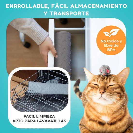 Pet Bowl Mat for Cats and Dogs Feeding Mat for Dog Food Silicone Mat Waterproof Non-Slip Raised Edge (55x40cm) Pet Bowl Mat for Cats and Dogs Feeding Mat for Dog Food Silicone Mat Waterproof Non-Slip Raised Edge (55x40cm)
