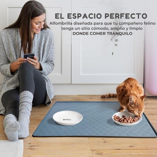 Pet Bowl Mat for Cats and Dogs Feeding Mat for Dog Food Silicone Mat Waterproof Non-Slip Raised Edge (55x40cm) Pet Bowl Mat for Cats and Dogs Feeding Mat for Dog Food Silicone Mat Waterproof Non-Slip Raised Edge (55x40cm)