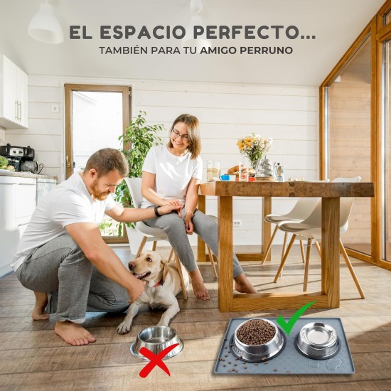 Pet Bowl Mat for Cats and Dogs Feeding Mat for Dog Food Silicone Mat Waterproof Non-Slip Raised Edge (55x40cm) Pet Bowl Mat for Cats and Dogs Feeding Mat for Dog Food Silicone Mat Waterproof Non-Slip Raised Edge (55x40cm)