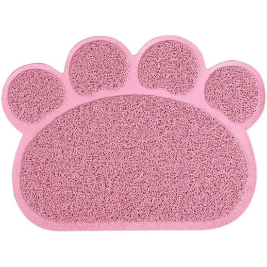 Pet Cat Litter Mat, SUAVER PVC Non-Slip Paw Shaped Cat Litter Tray Mat Pet Food Water Bowl Placement Mat Pet Feeding Mats, 30 x 40 cm (Lotus Pink) Pet Cat Litter Mat, SUAVER PVC Non-Slip Paw Shaped Cat Litter Tray Mat Pet Food Water Bowl Placement Mat Pet Feeding Mats, 30 x 40 cm (Lotus Pink)