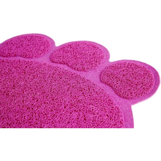 Pet Cat Litter Mat, SUAVER PVC Non-Slip Paw Shaped Cat Litter Tray Mat Pet Food Water Bowl Placement Mat Pet Feeding Mats, 30 x 40 cm (Lotus Pink) Pet Cat Litter Mat, SUAVER PVC Non-Slip Paw Shaped Cat Litter Tray Mat Pet Food Water Bowl Placement Mat Pet Feeding Mats, 30 x 40 cm (Lotus Pink)