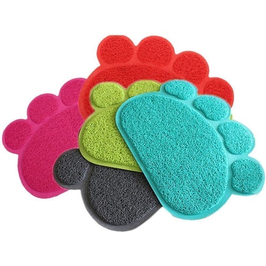 Pet Cat Litter Mat, SUAVER PVC Non-Slip Paw Shaped Cat Litter Tray Mat Pet Food Water Bowl Placement Mat Pet Feeding Mats, 30 x 40 cm (Lotus Pink) Pet Cat Litter Mat, SUAVER PVC Non-Slip Paw Shaped Cat Litter Tray Mat Pet Food Water Bowl Placement Mat Pet Feeding Mats, 30 x 40 cm (Lotus Pink)