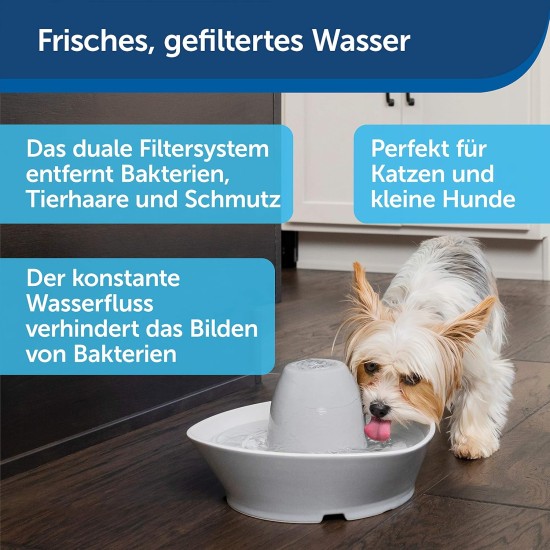 PetSafe Ceramic Cat Fountain in Avalon or Bachgeflüster Model with 2 Litre or 1.8 Litre Water Capacity, Drinking Fountain for Cats and Dogs with Dual Filter System and Dishwasher Safe Bowl PetSafe Ceramic Cat Fountain in Avalon or Bachgeflüster Model with 2 Litre or 1.8 Litre Water Capacity, Drinking Fountain for Cats and Dogs with Dual Filter System and Dishwasher Safe Bowl