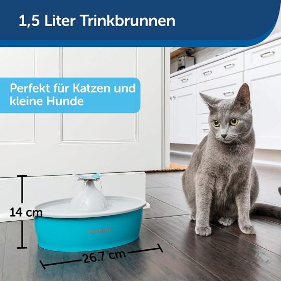 PetSafe Drinkwell Butterfly Drinking Fountain for Cats and Small Dogs, BPA-Free Plastic, 1.5 Litre Water Capacity, Blue PetSafe Drinkwell Butterfly Drinking Fountain for Cats and Small Dogs, BPA-Free Plastic, 1.5 Litre Water Capacity, Blue