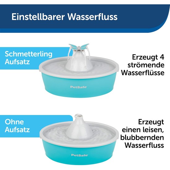 PetSafe Drinkwell Butterfly Drinking Fountain for Cats and Small Dogs, BPA-Free Plastic, 1.5 Litre Water Capacity, Blue PetSafe Drinkwell Butterfly Drinking Fountain for Cats and Small Dogs, BPA-Free Plastic, 1.5 Litre Water Capacity, Blue