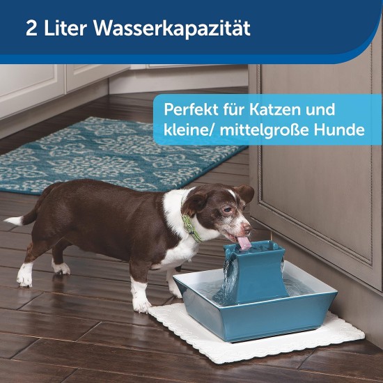 PetSafe Drinkwell Ceramic Pagoda Drinking Fountain, 2 Litres, BPA Free, Organic Filter, Water Fountain for Cats and Dogs PetSafe Drinkwell Ceramic Pagoda Drinking Fountain, 2 Litres, BPA Free, Organic Filter, Water Fountain for Cats and Dogs