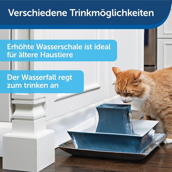 PetSafe Drinkwell Ceramic Pagoda Drinking Fountain, 2 Litres, BPA Free, Organic Filter, Water Fountain for Cats and Dogs PetSafe Drinkwell Ceramic Pagoda Drinking Fountain, 2 Litres, BPA Free, Organic Filter, Water Fountain for Cats and Dogs
